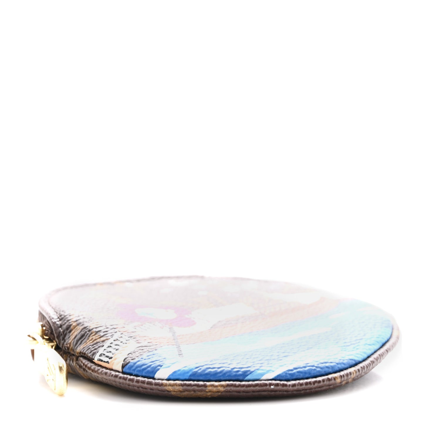 Monogram 2019 Christmas Animation Round Coin Purse Blue