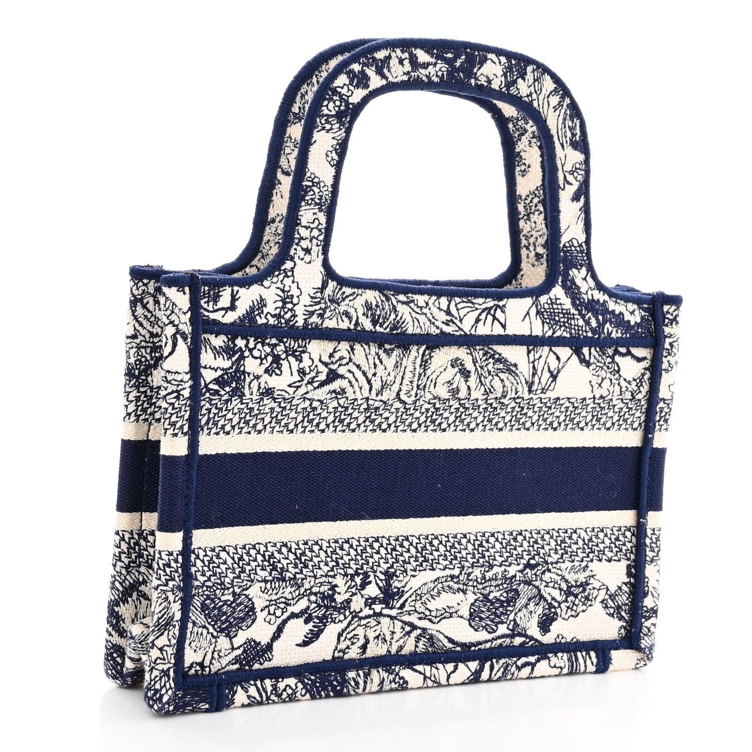 Christian Dior Canvas Embroidered Mini Toile De Jouy Book Tote Blue 3 of 9