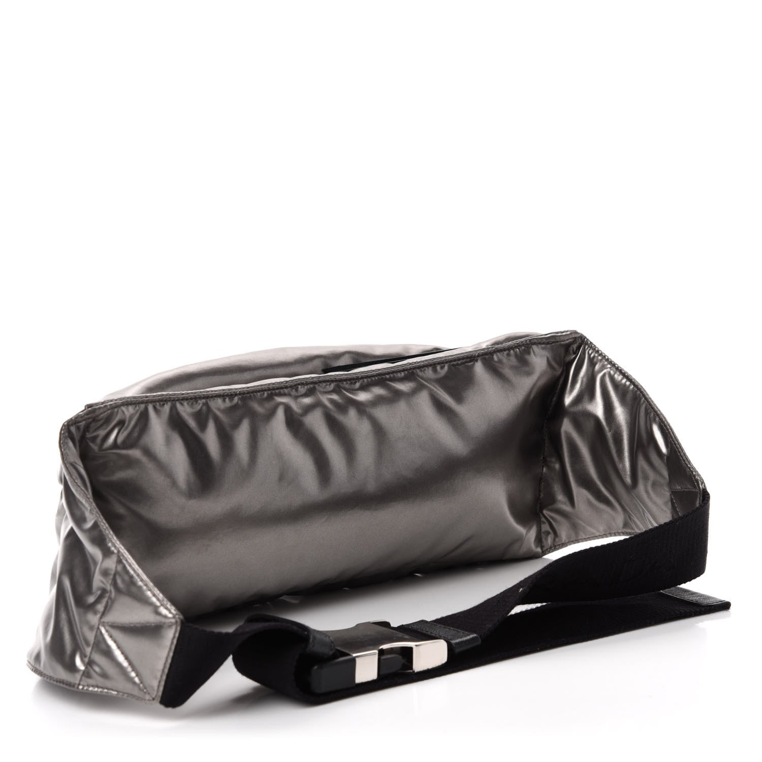 Prada Metallic Tessuto Nylon Metal Belt Bag Ferro 3 of 11