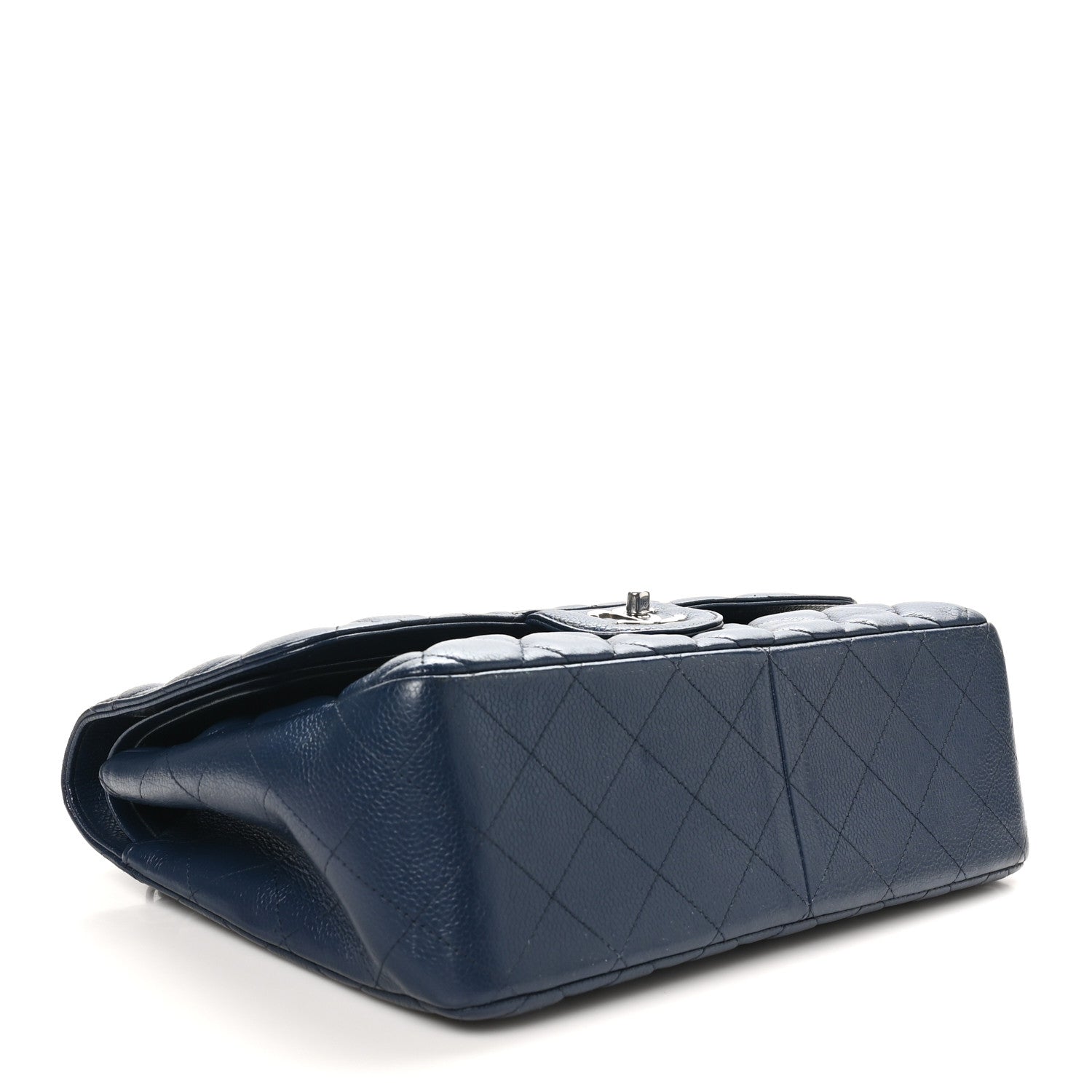 Chanel Caviar Quilted Jumbo Double Flap Navy Blue 4 of 10