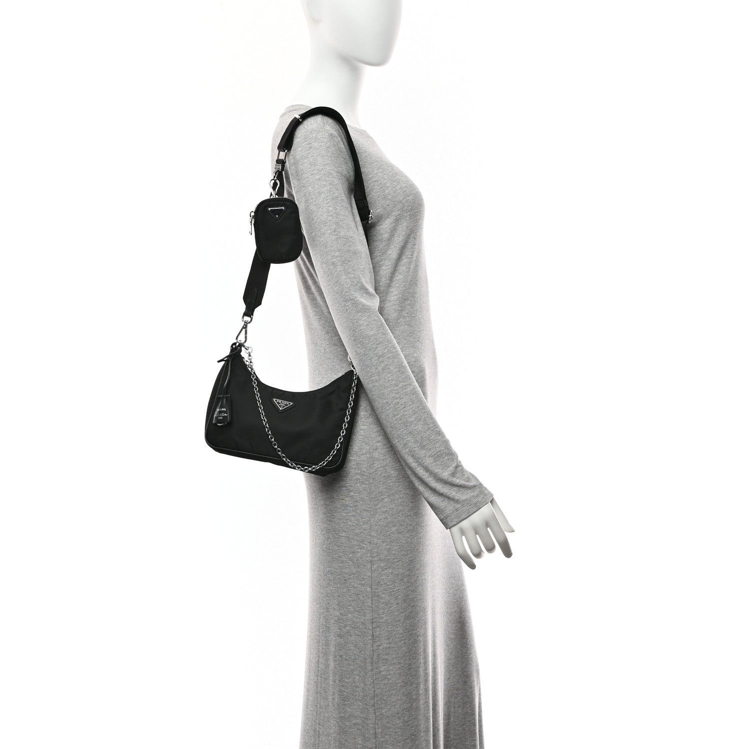 Prada Nylon Re-Edition 2005 Shoulder Bag Black 2 of 10