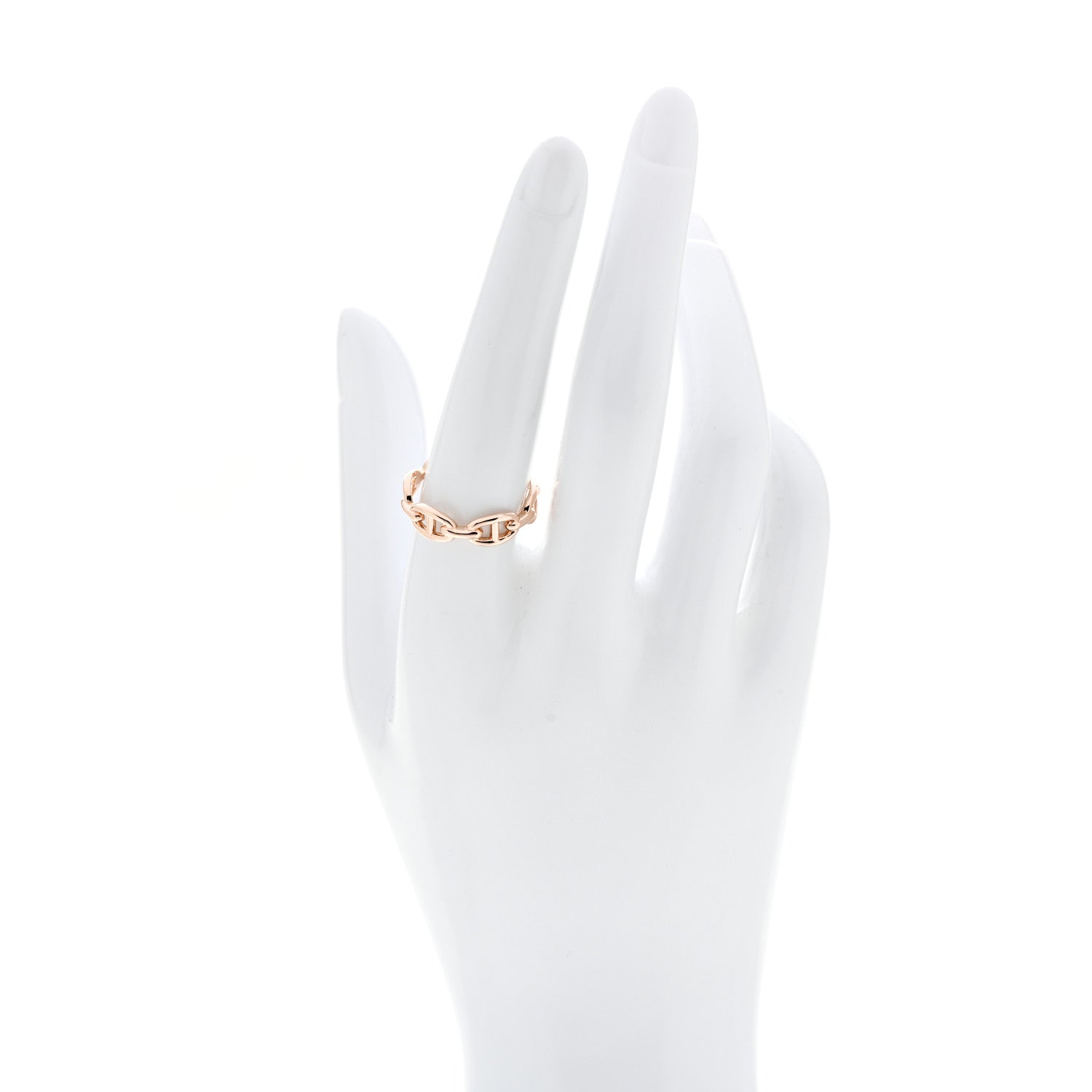 Hermes 18K Rose Gold PM Chaine d'Ancre Enchainee Ring 58 8.5 2 of 7