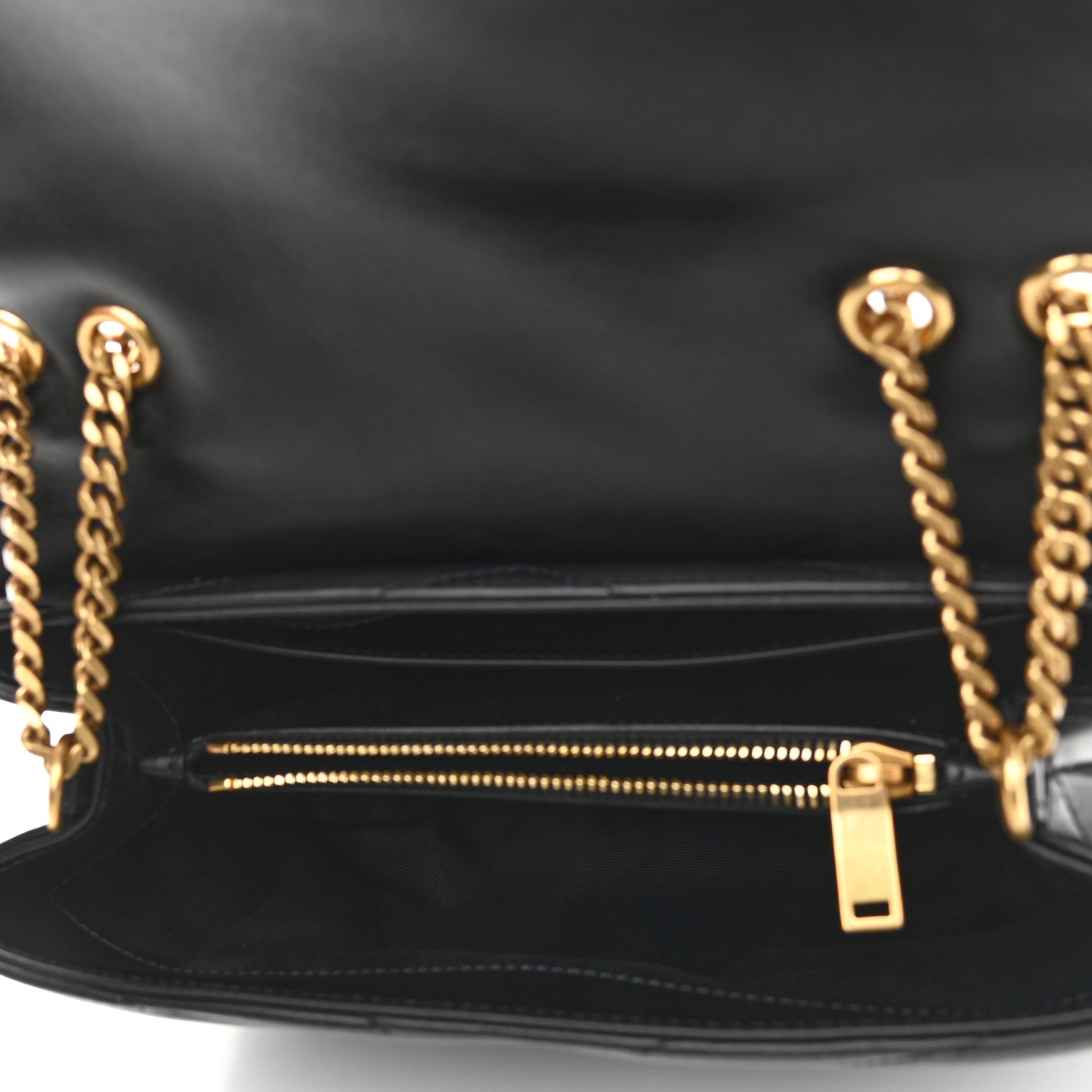 Saint Laurent Calfskin Y Quilted Monogram Small Loulou Chain Satchel Black 5 of 10