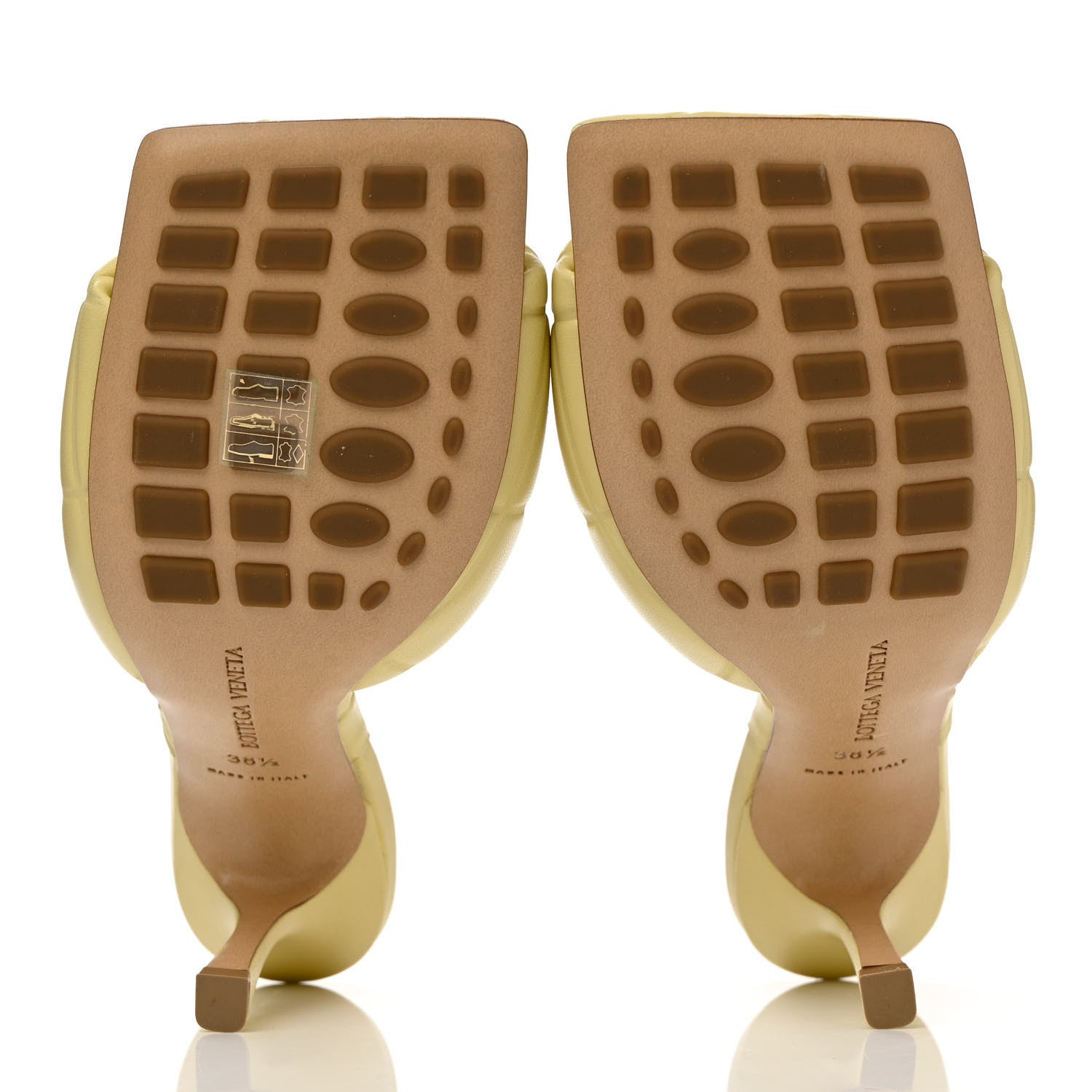 Bottega Veneta Nappa Quilted Rubber Lido Mule Sandals 38.5 Moon Beam 5 of 10
