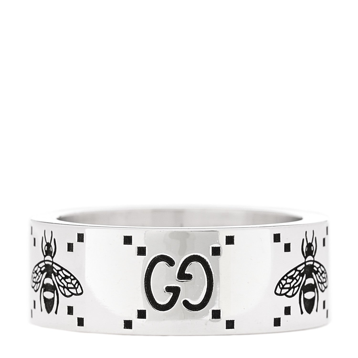 Gucci Sterling Silver GG Bee Band Ring 65 11 3 of 5