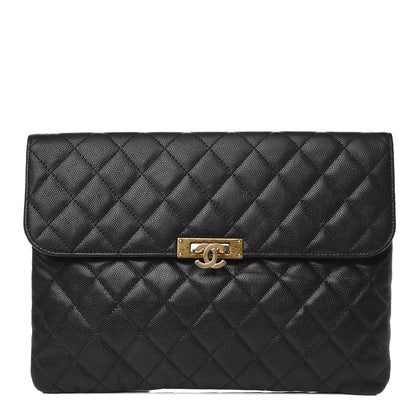 Chanel Caviar Quilted Medium Golden Class Pouch Black 1 of 7