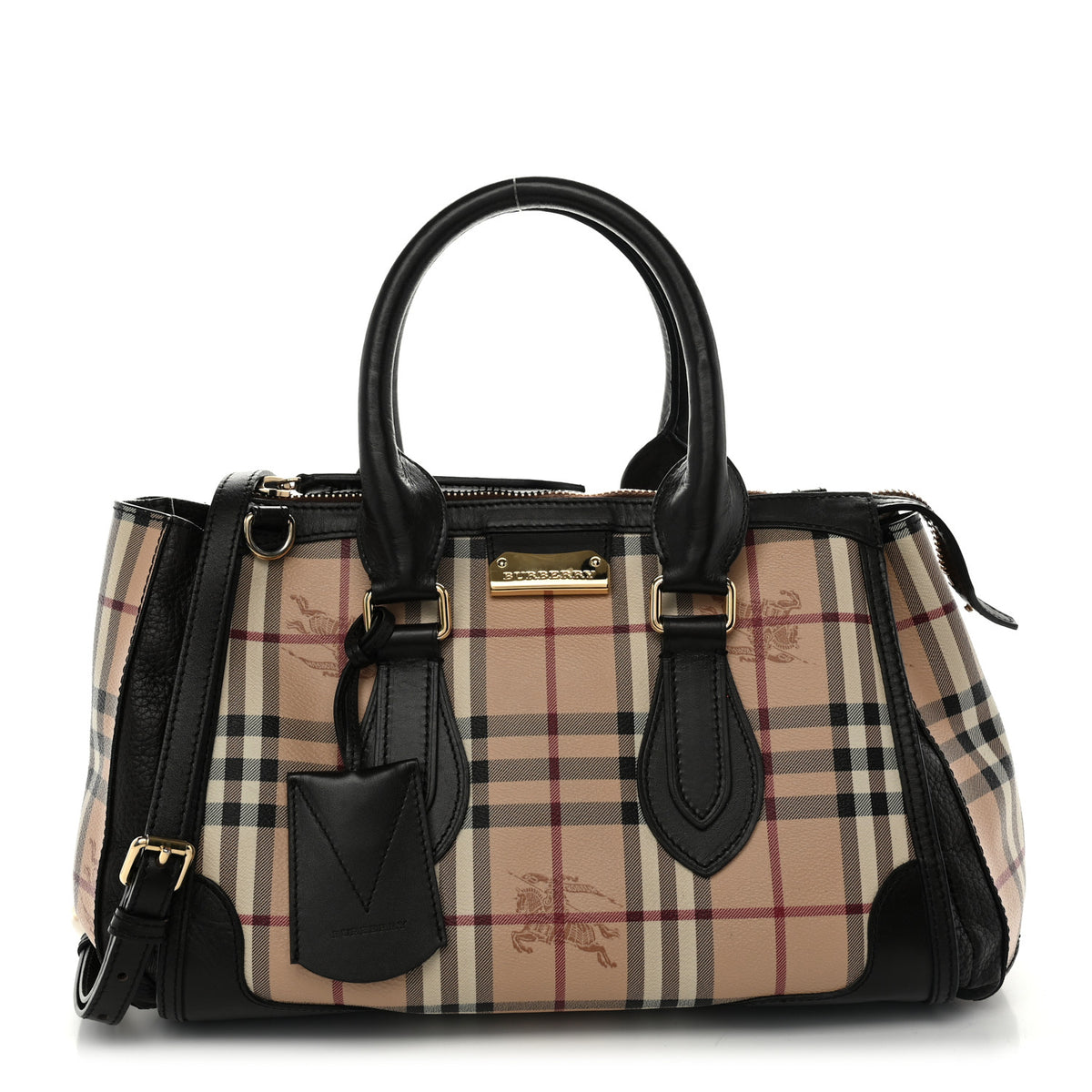 Burberry Haymarket Check Small Gladstone Chocolate 1 of 14