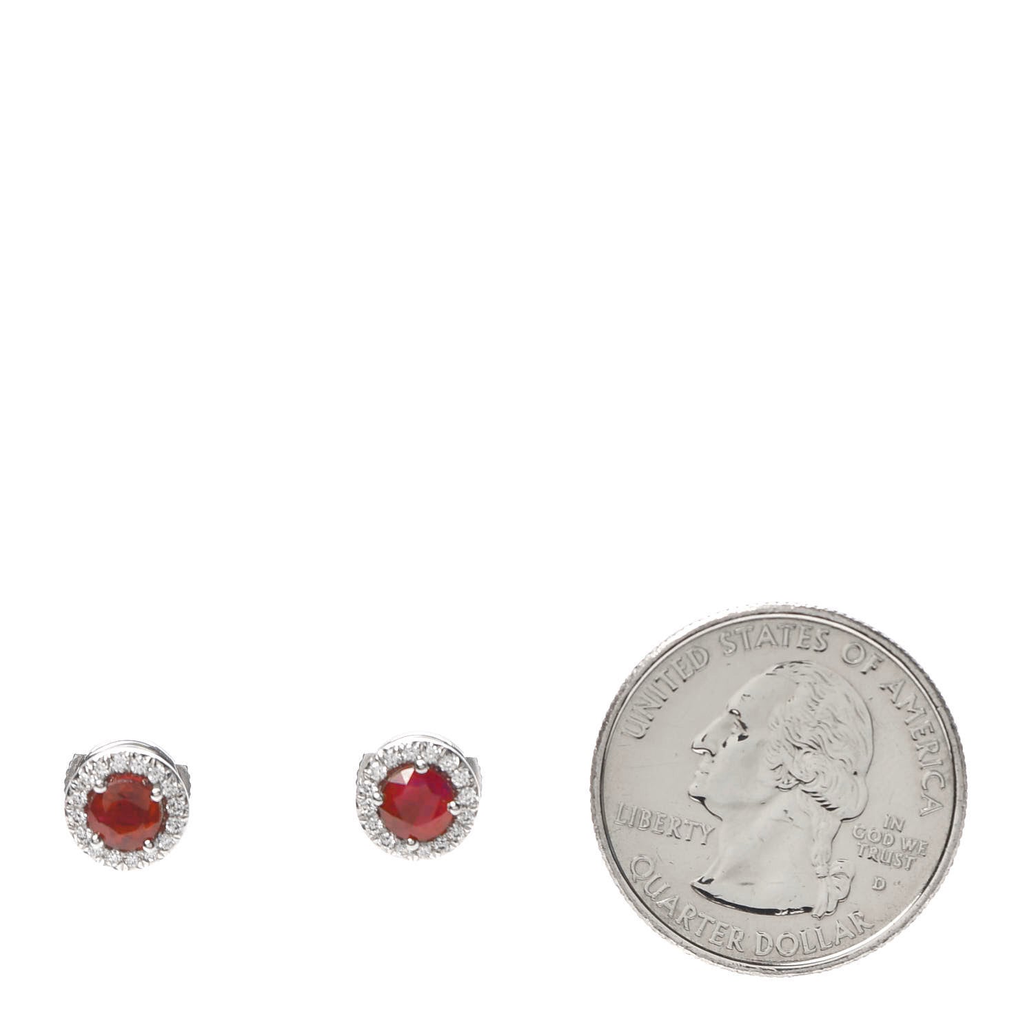 Tiffany Platinum Diamond Ruby Soleste Earrings 2 of 4