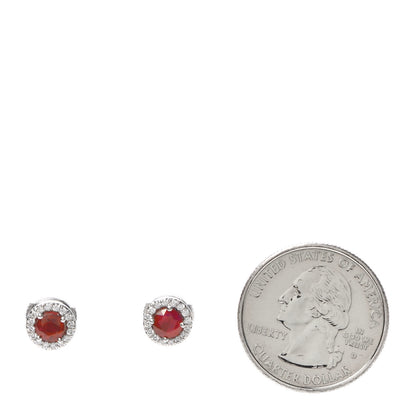Tiffany Platinum Diamond Ruby Soleste Earrings 2 of 4
