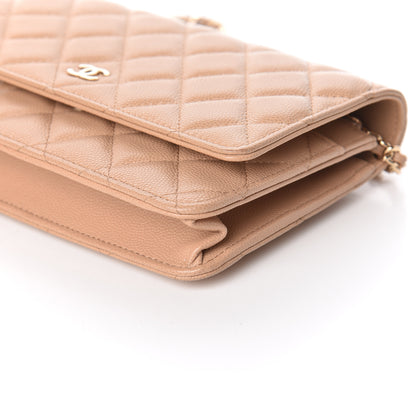 Chanel Caviar Quilted Wallet On Chain WOC Beige 6 of 12