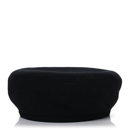 Hermes Cashmere Saint Honore Drap Beret 57 Black 1 of 7