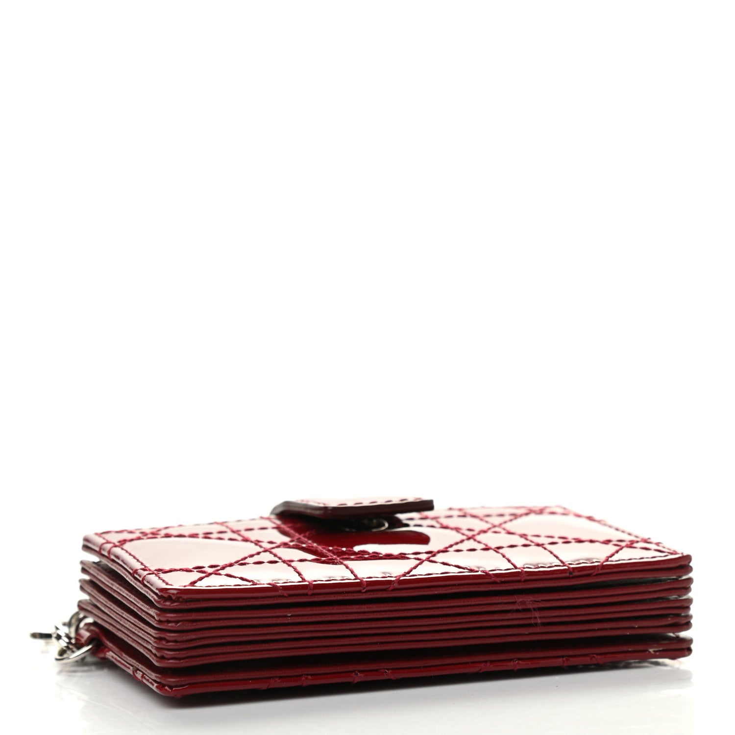 Christian Dior Patent Cannage Lady Dior 5-Gusset Card Holder Scarlet 3 of 7