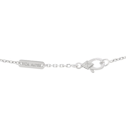 Van Cleef & Arpels 18K White Gold Chalcedony Vintage Alhambra Pendant Necklace 4 of 5