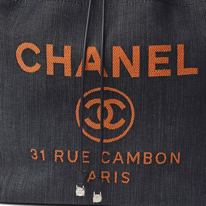 Chanel Canvas Large Deauville Backpack Denim Blue 10 of 14