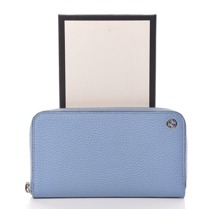 Gucci Dollar Calfskin GG Zip Around Wallet Mineral Blue 9 of 9