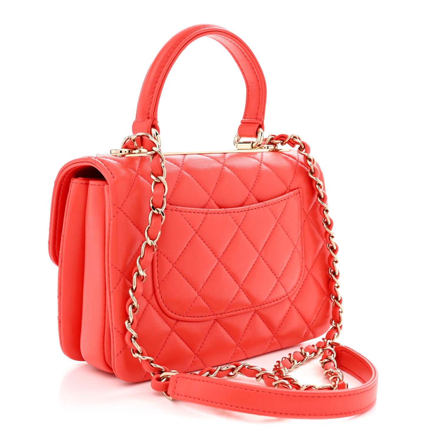 Chanel Lambskin Quilted Mini Trendy CC Dual Handle Flap Bag Dark Orange 3 of 11