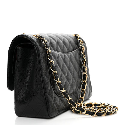 Chanel Caviar Quilted Jumbo Double Flap Black 3 of 12