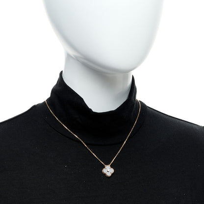 Van Cleef & Arpels 18K Rose Gold Diamond Black Onyx Vintage Alhambra Pendant Necklace 2 of 6