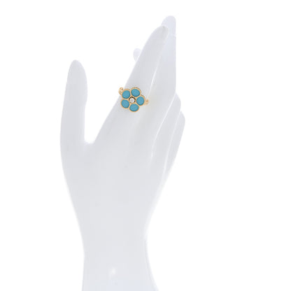 Roberto Coin 18K Yellow Gold Diamond Turquoise Daisy Ring 53 6.5 2 of 6