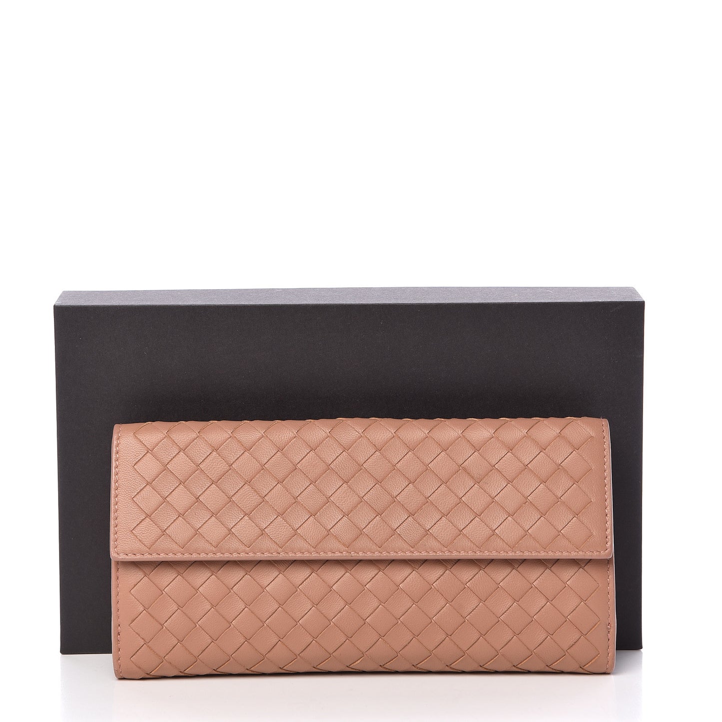 Nappa Intrecciato Continental Wallet Dusty Rose