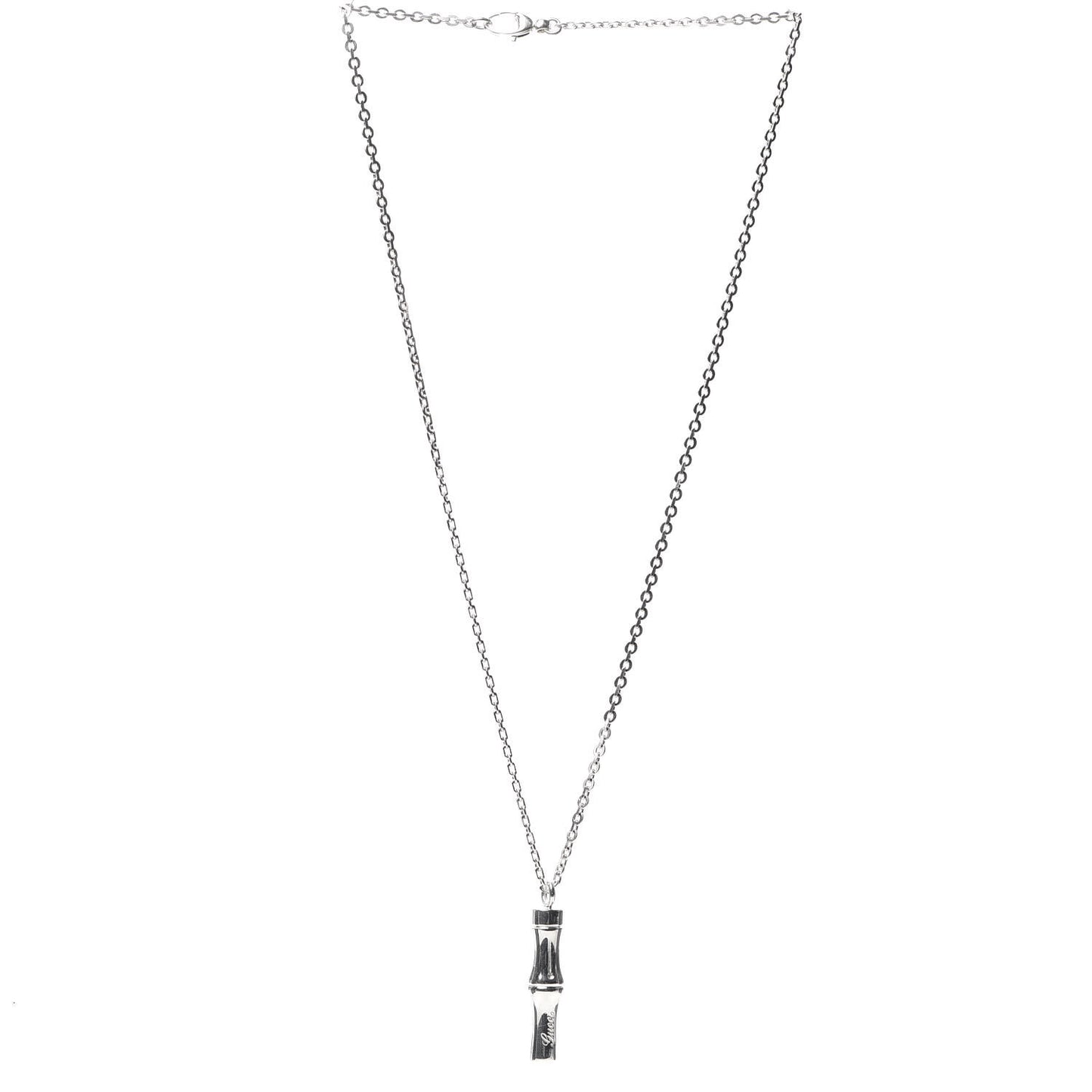 Sterling Silver Bamboo Pendant Necklace