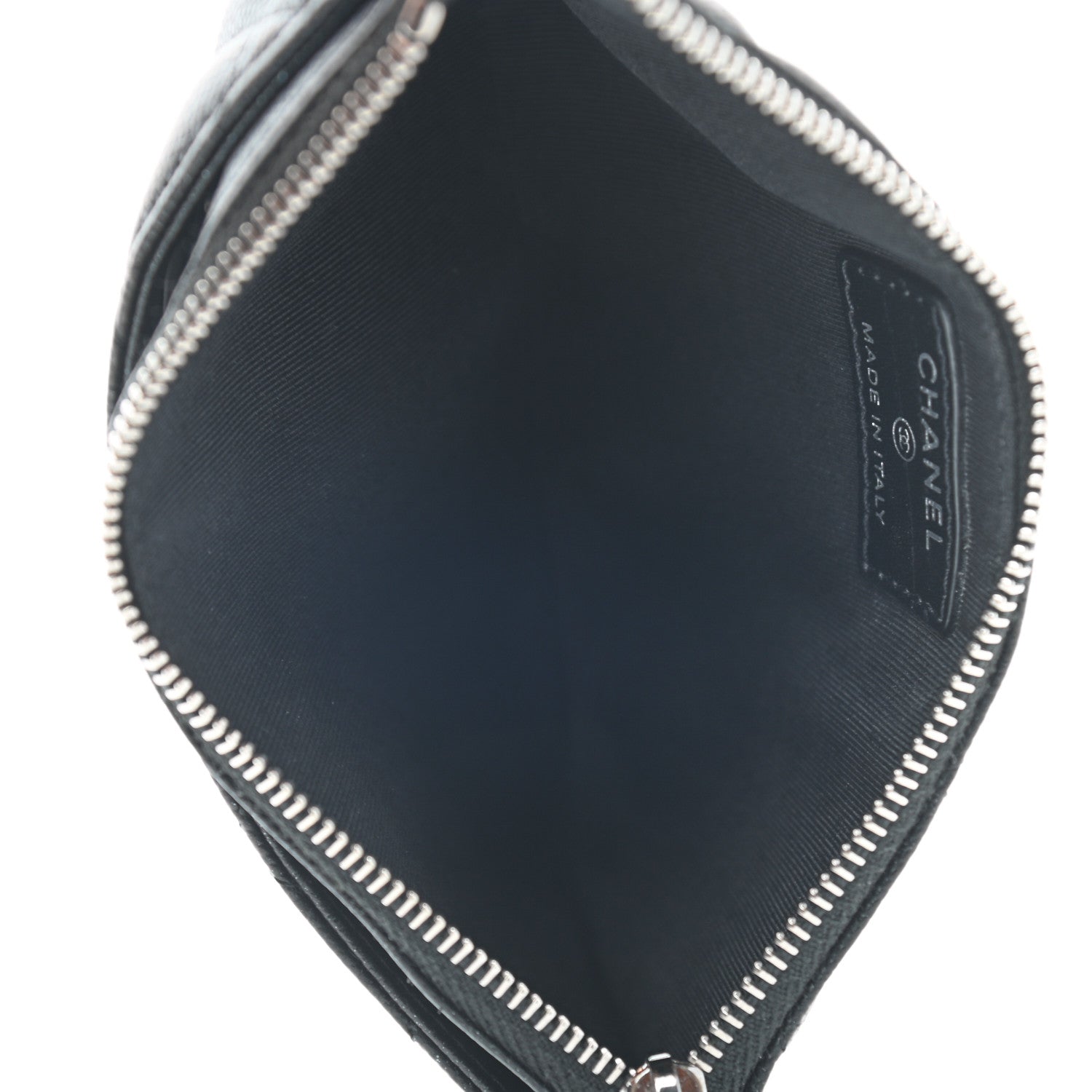 Chanel Iridescent Caviar Quilted Classic Zip Pouch Black 5 of 7