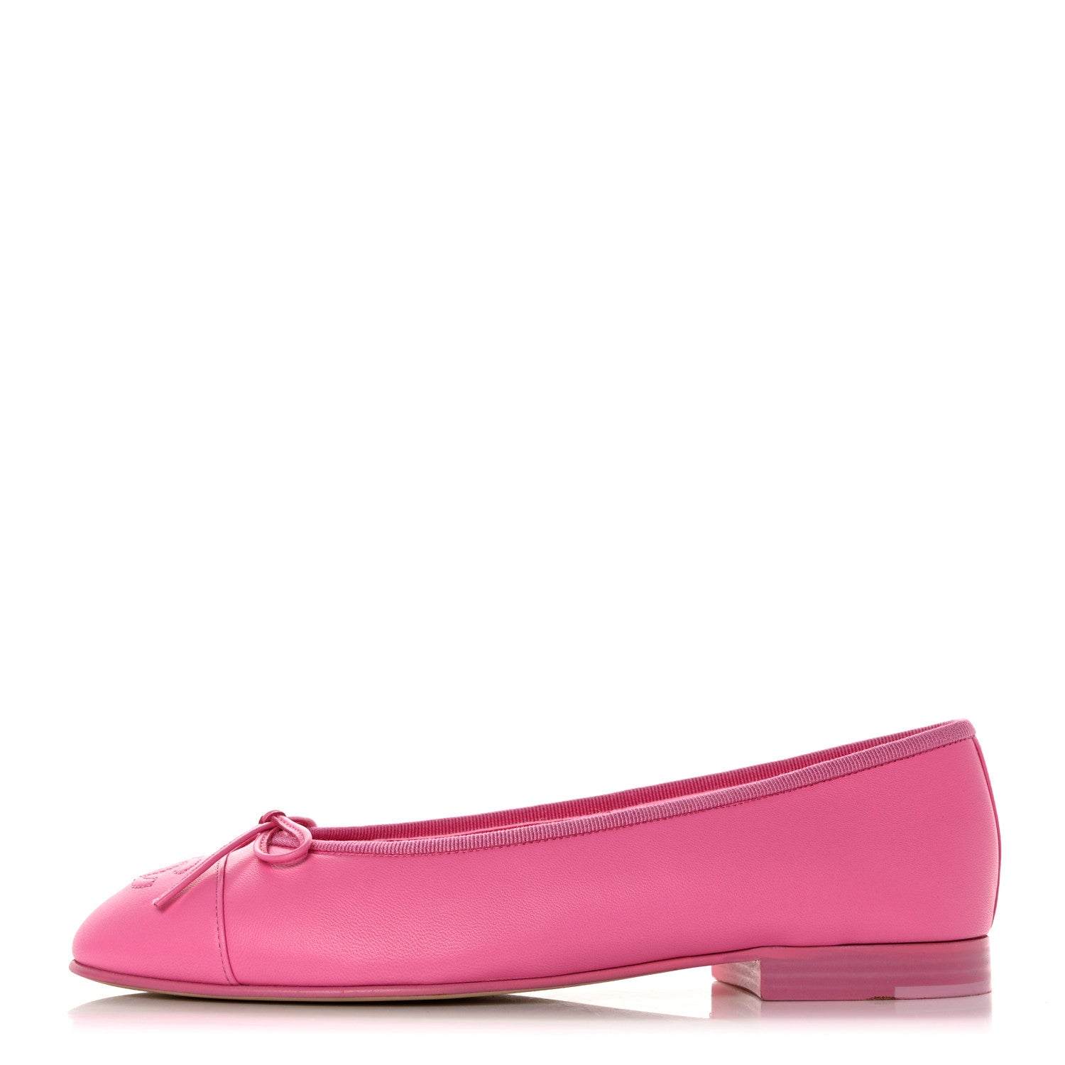 Chanel Lambskin Cap Toe CC Ballerina Flats 37 Pink 1 of 9