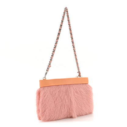 Chanel Rabbit Fur N°5 Pochette Pink Orange 3 of 13