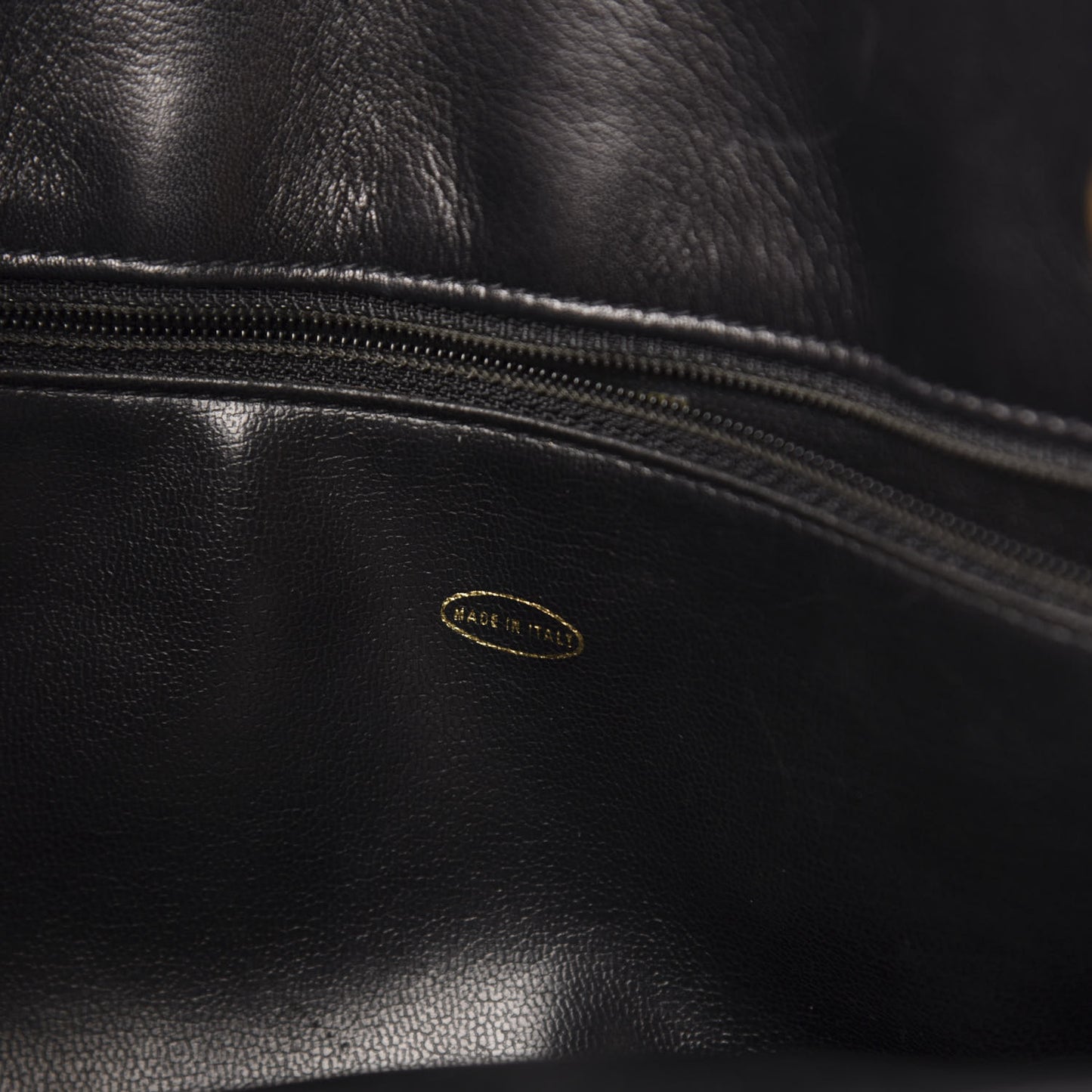 Lambskin Stitched Shopper Tote Black