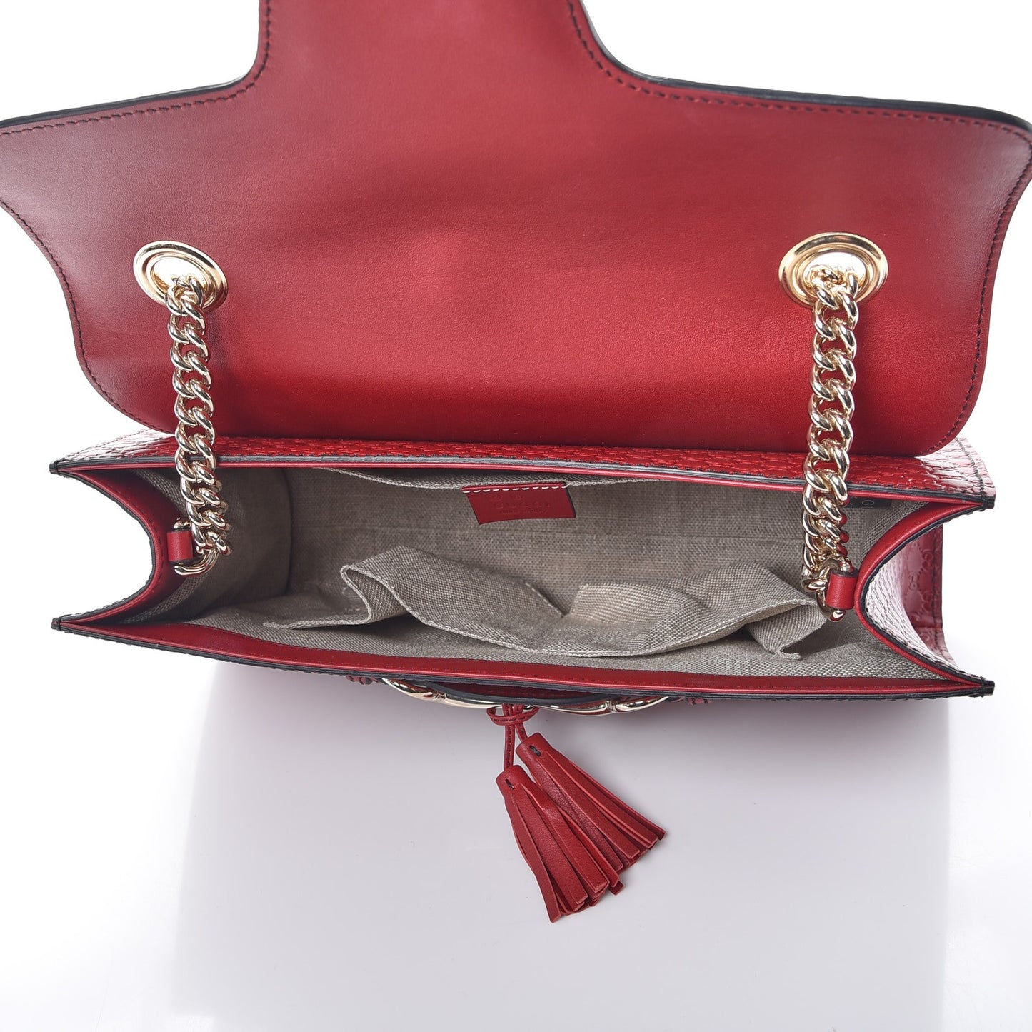 Microguccissima Medium Emily Chain Shoulder Bag Red