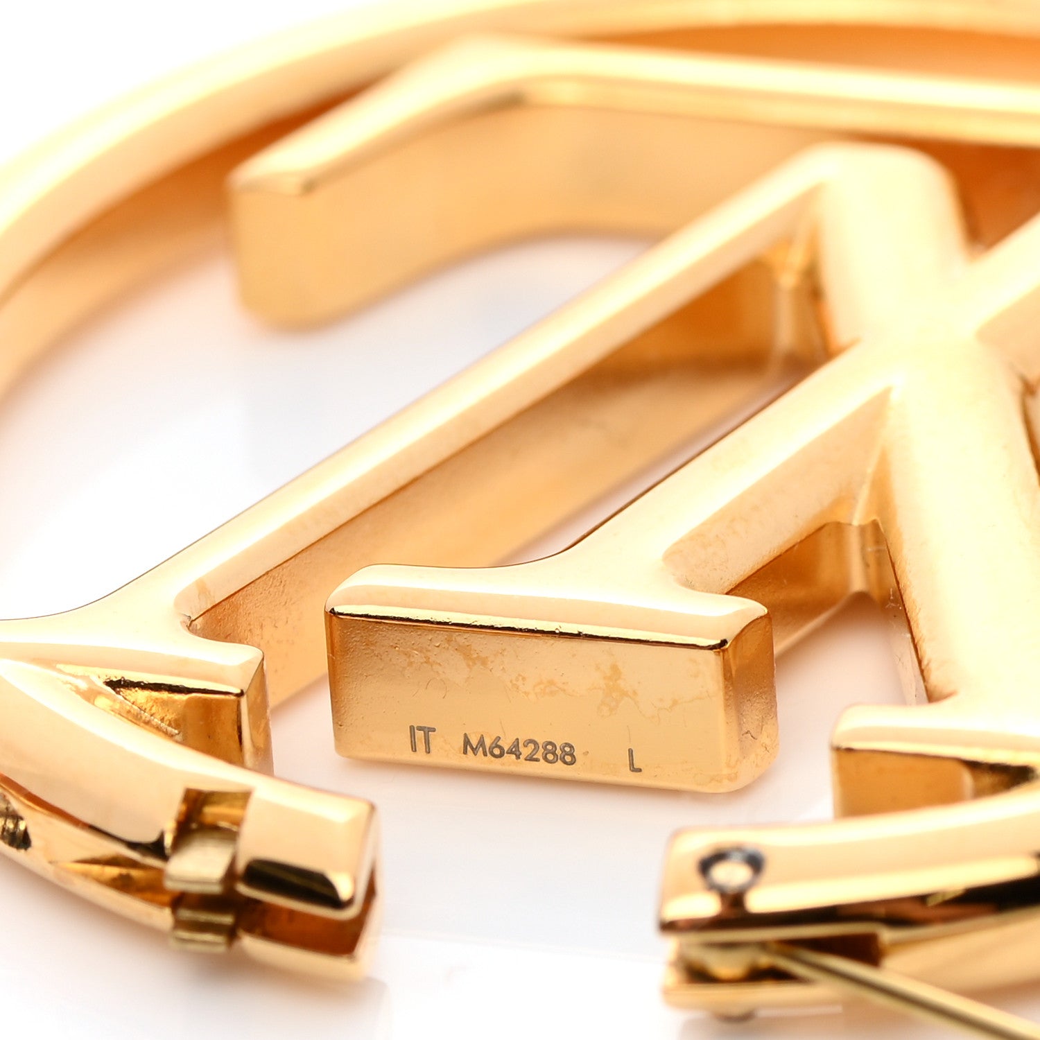 Louis Vuitton Metal Louise Hoop Earrings Gold 4 of 6