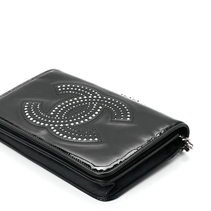 Chanel Patent Strass Wallet On Chain WOC Black 12 of 12