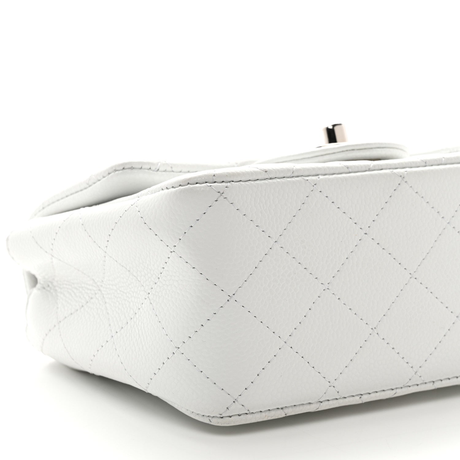Chanel Caviar Quilted Mini Square Flap White 9 of 10