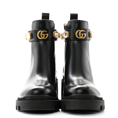 Gucci Calfskin Crystal GG Trip Chelsea Ankle Boots 36 Black 2 of 9