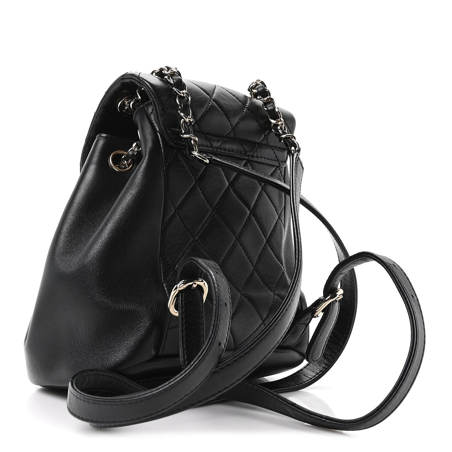 Chanel Lambskin Quilted Small Duma Drawstring Backpack Black 3 of 11