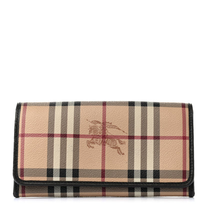 Burberry Haymarket Check Penrose Continental Wallet Chocolate 1 of 7