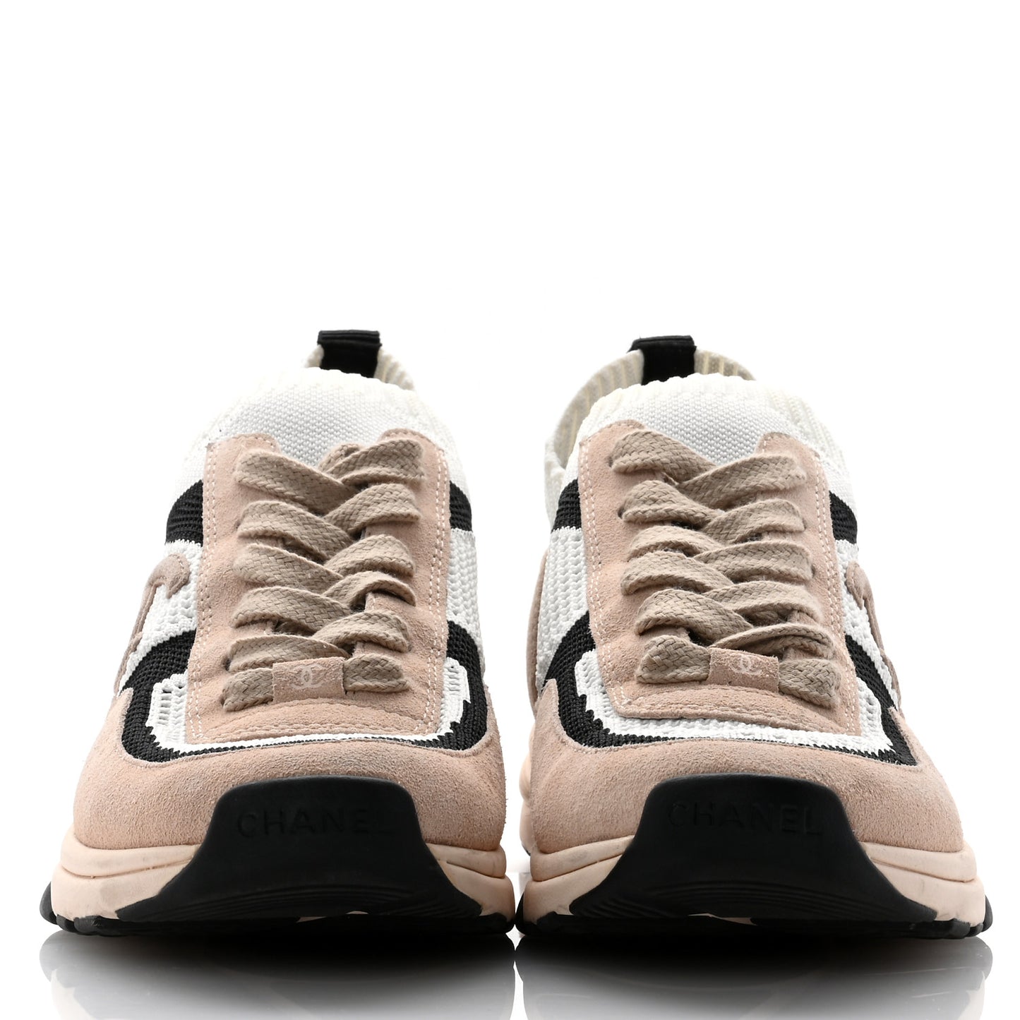 Mesh Suede Fabric Womens CC Sneakers Light 40 Pink White Black