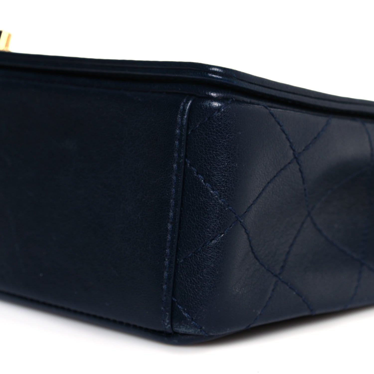Chanel Sheepskin Quilted Vintage Mademoiselle Flap Navy 10 of 14