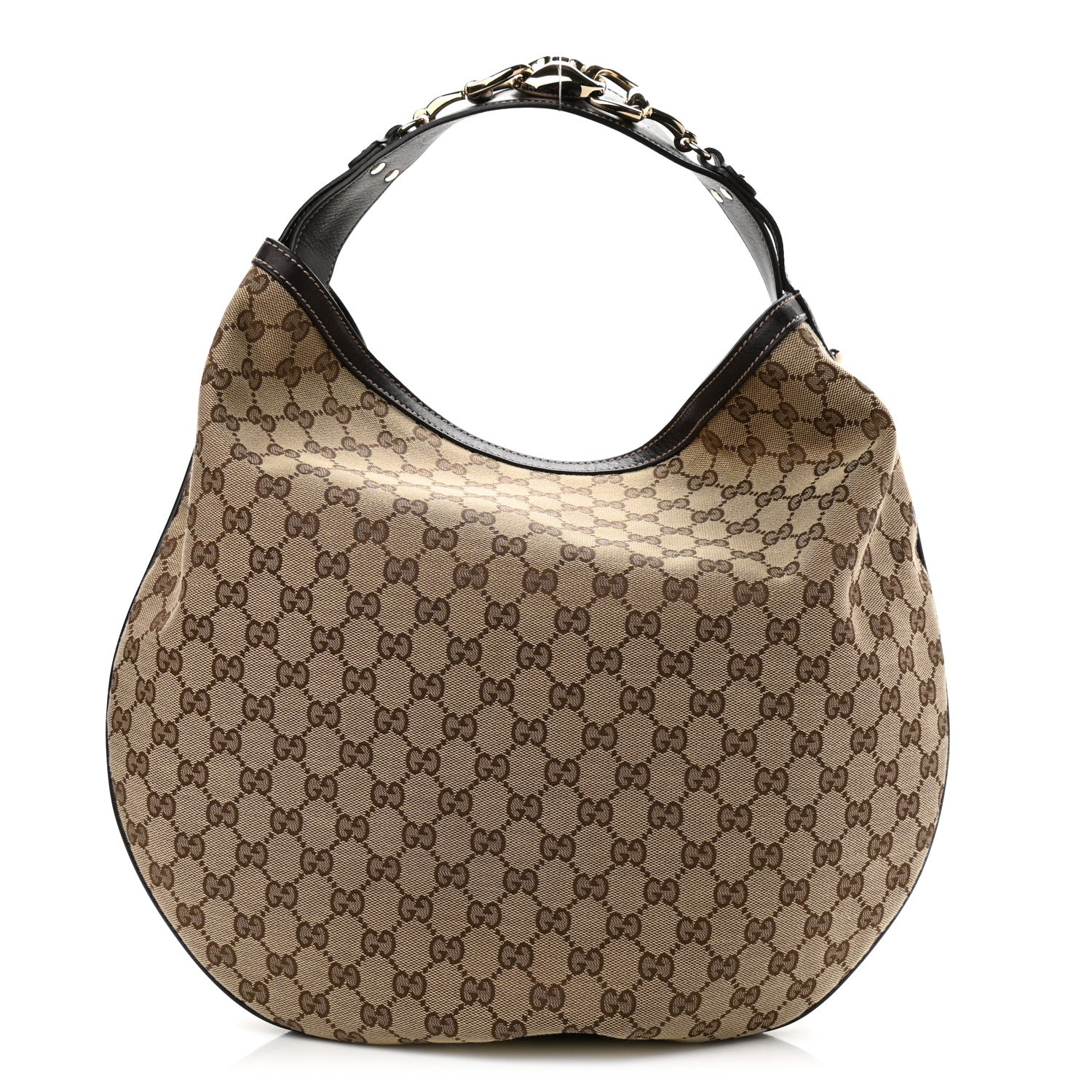 Gucci Monogram Large Wave Hobo Dark Brown 1 of 10
