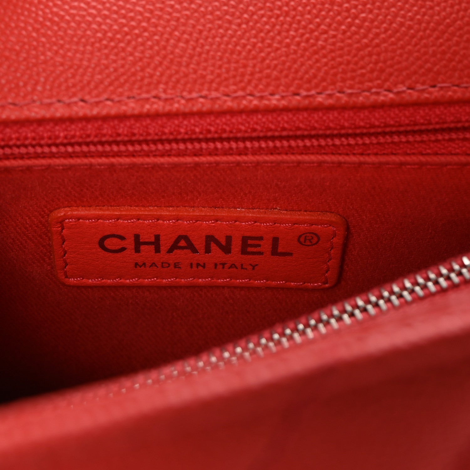 Chanel Caviar Chevron Quilted Small Coco Handle Flap Coral 6 of 10