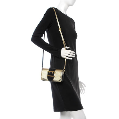 Burberry Metallic Calfskin Small Madison Buckle Bag Gold 2 of 12