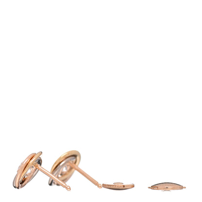Cartier 18K Pink Yellow White Gold Diamond .36ctw Trinity De Cartier Stud Earrings 3 of 5