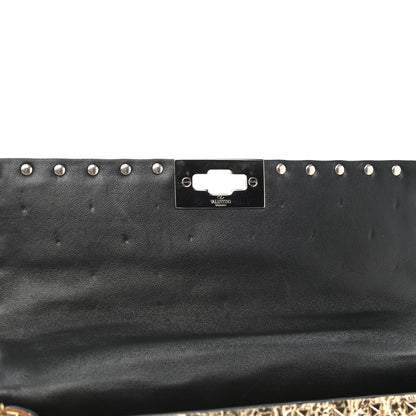 Valentino Garavani Metallic Wrinkled Lambskin Medium Rockstud Spike Shoulder Bag Mekong 6 of 6