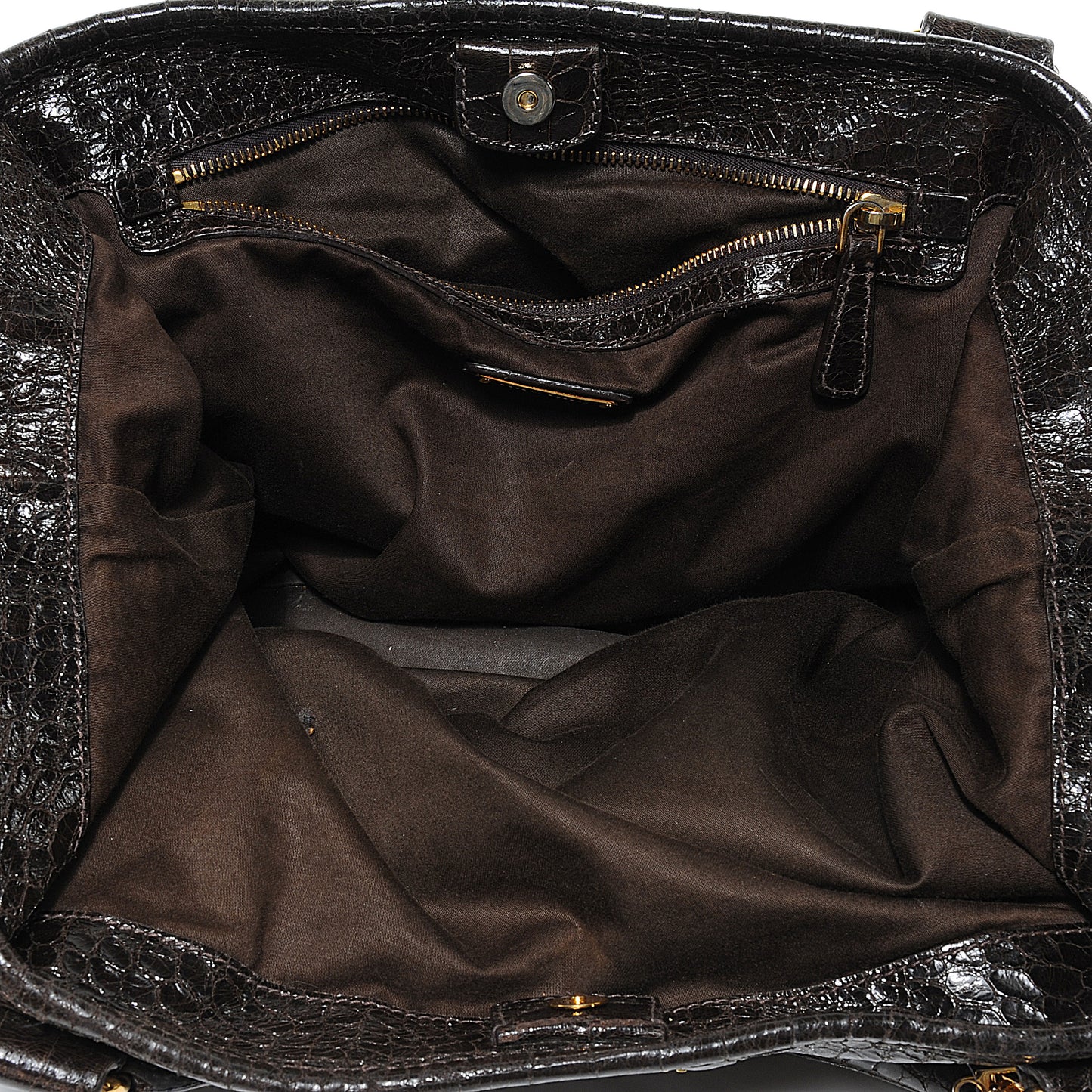 Calfskin Crocodile Embossed St Cocco Shopping Tote Moro