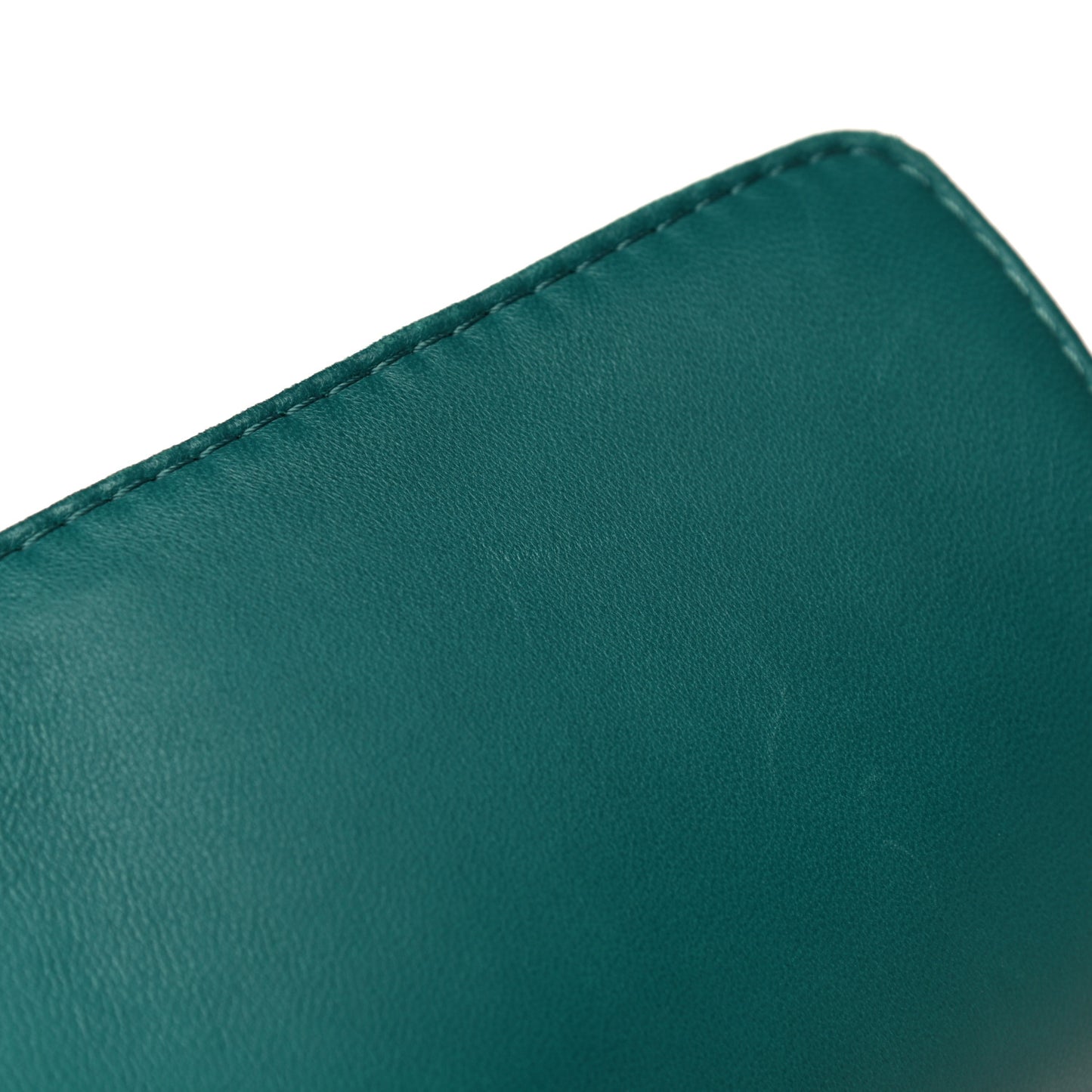 Lambskin Quilted Large Soft Touch Flap Green