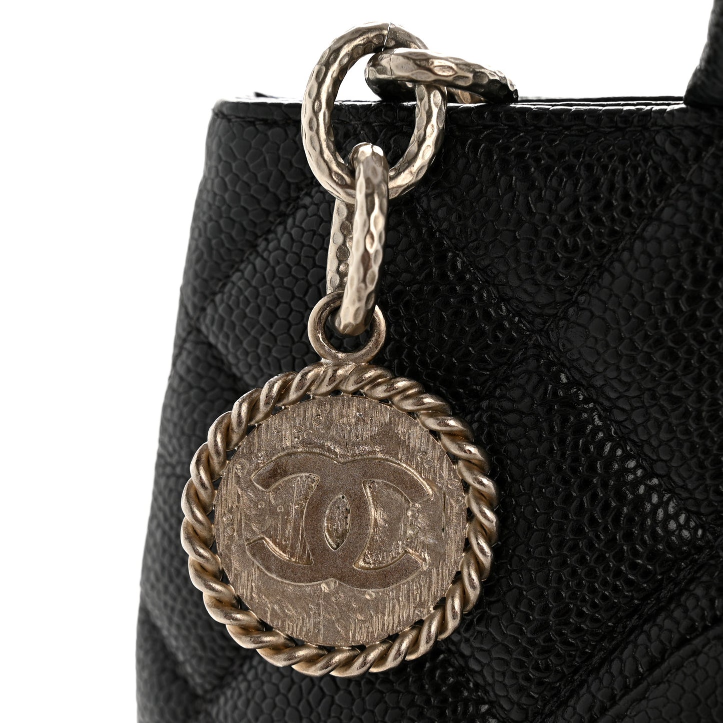 Caviar Quilted Medallion Tote Black
