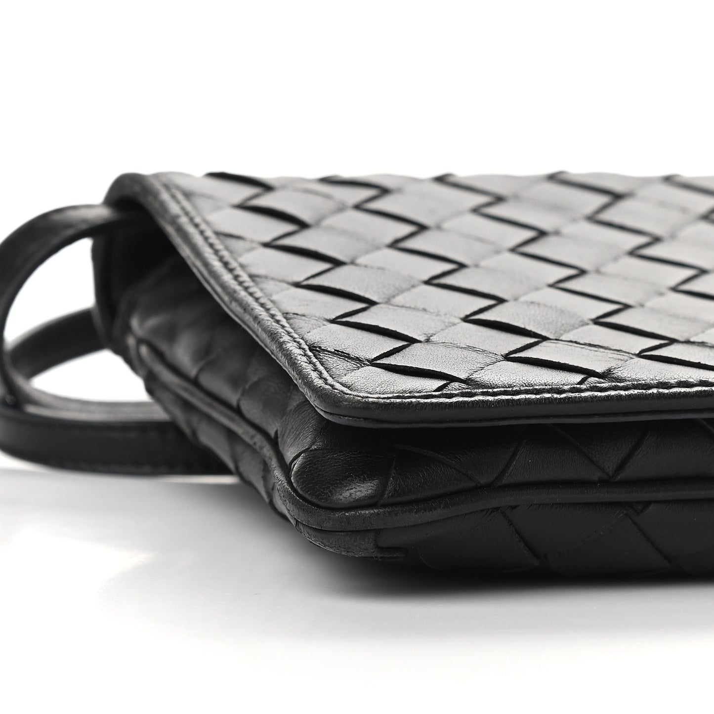 Nappa Intrecciato Flap Crossbody Black