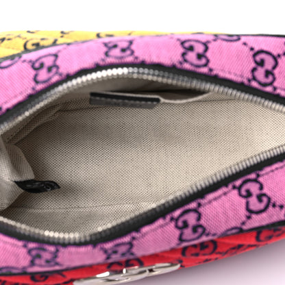 Gucci Monogram Multicolor Matelasse Diagonal Small GG Marmont Chain Shoulder Bag Red Blue Yellow Green Pink 5 of 9