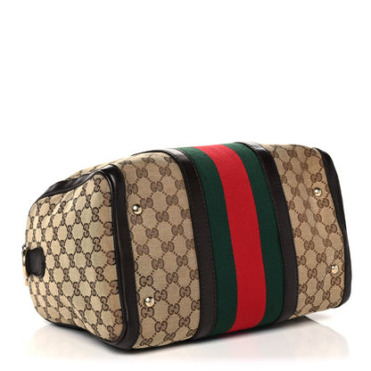 Gucci Monogram Vintage Web Medium Boston Dark Brown 4 of 14