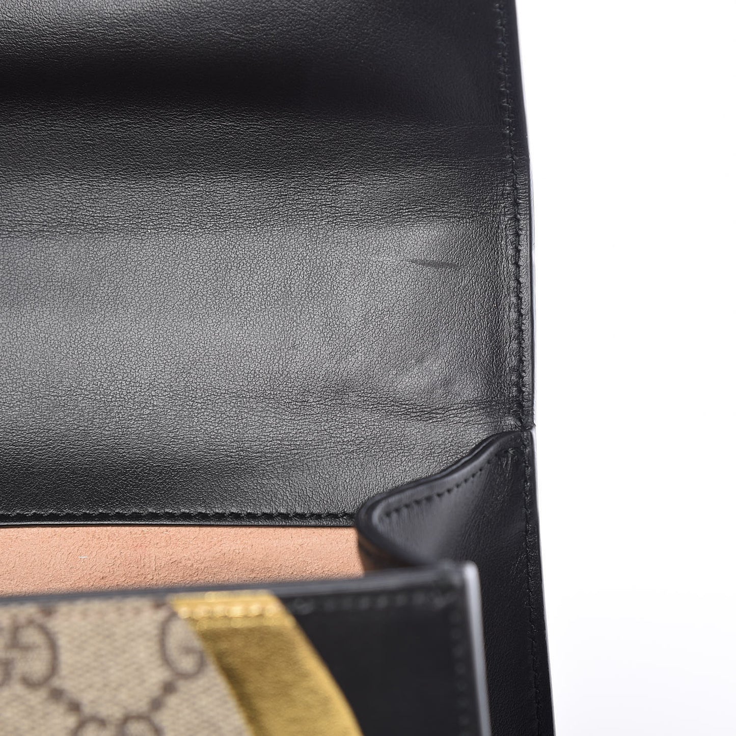 Calfskin GG Supreme Monogram Small Padlock Shoulder Bag Black Gold